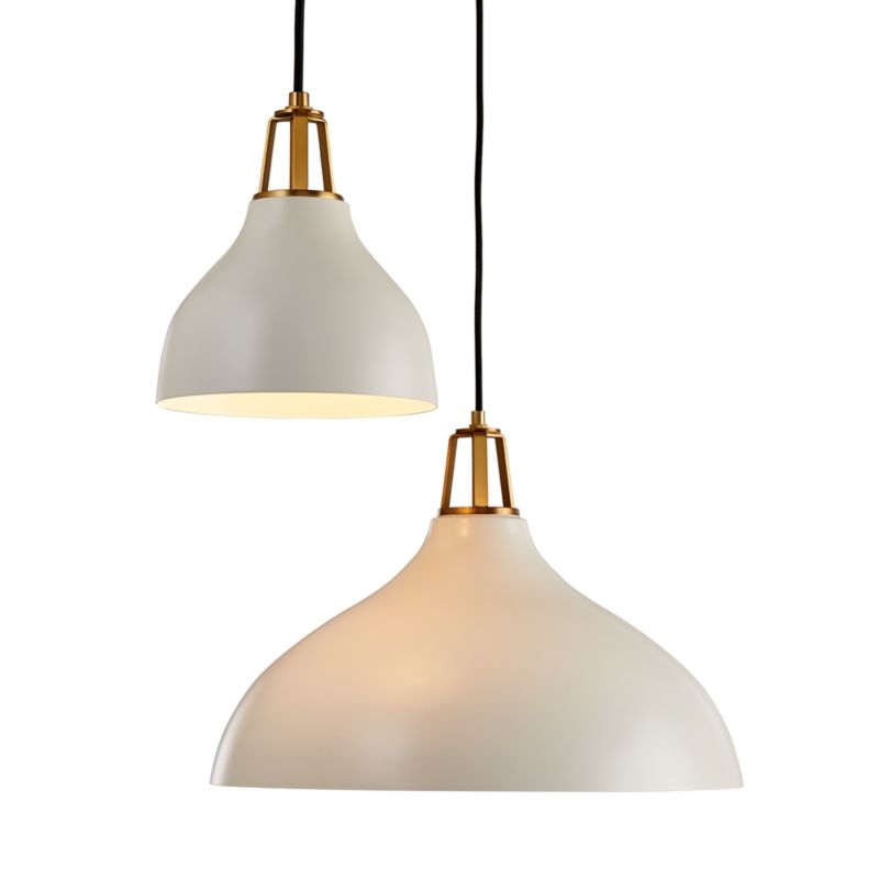 Maddox White Bell Large Pendant Light with Brass Socket - Image 6