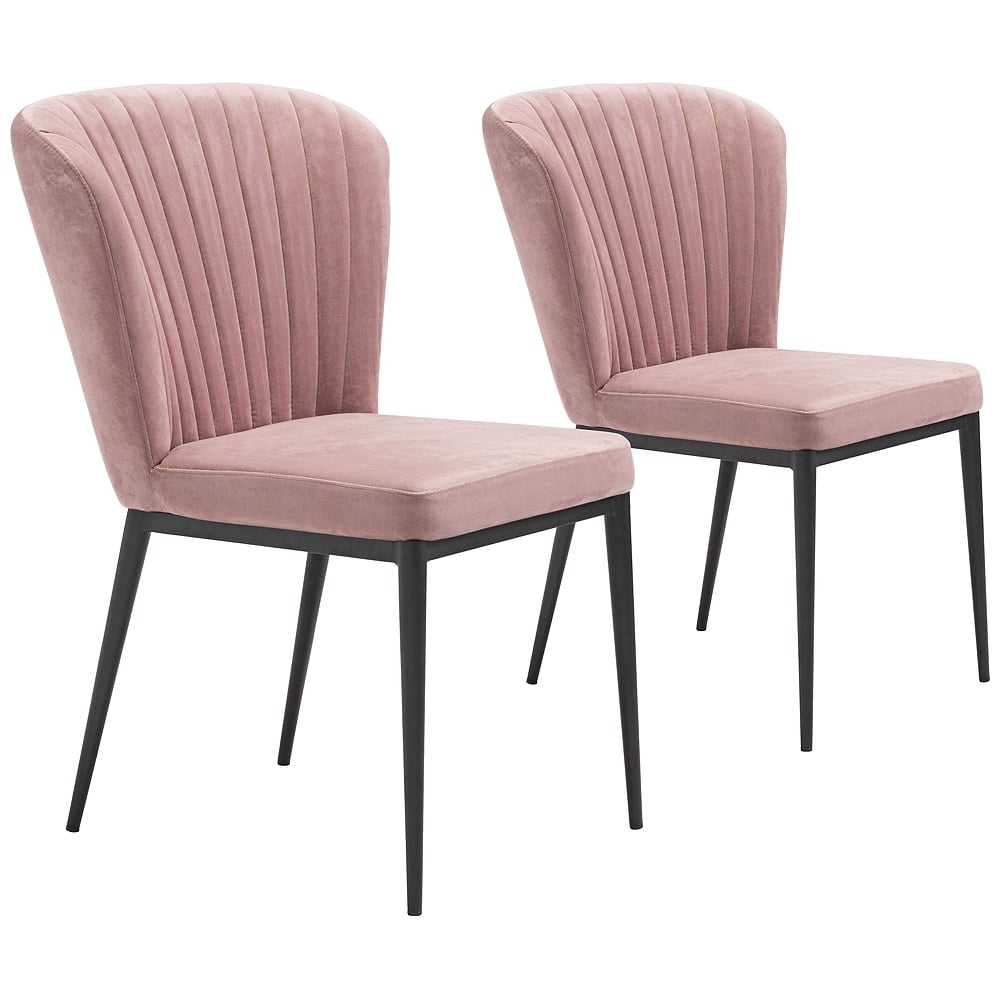 Zuo Tolivere Pink Velvet Dining Chairs Set of 2 - Style # 60D11 - Image 0