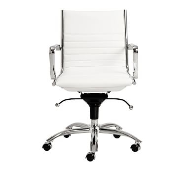 Fowler Low Back Desk Chair, White - Image 0