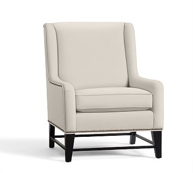 Berkeley Upholstered Armchair Polyester Wrapped Cushions Twill Cream - Image 0