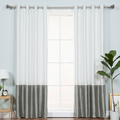 Colorblock Solid Blackout Thermal Grommet Single Curtain Panel - Image 0