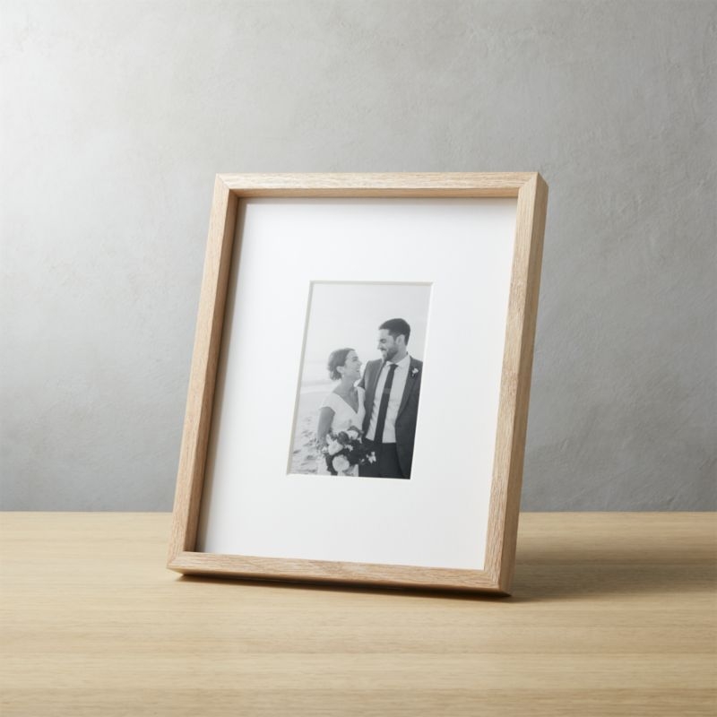 Gallery Oak Picture Frames with White Mat 4x6 - Image 2