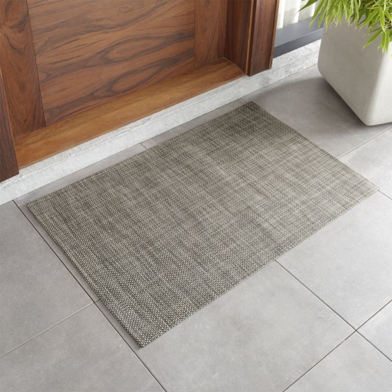 Chilewich ® Basketweave Oyster Woven Indoor/Outdoor Floormat 35"x48" - Image 1