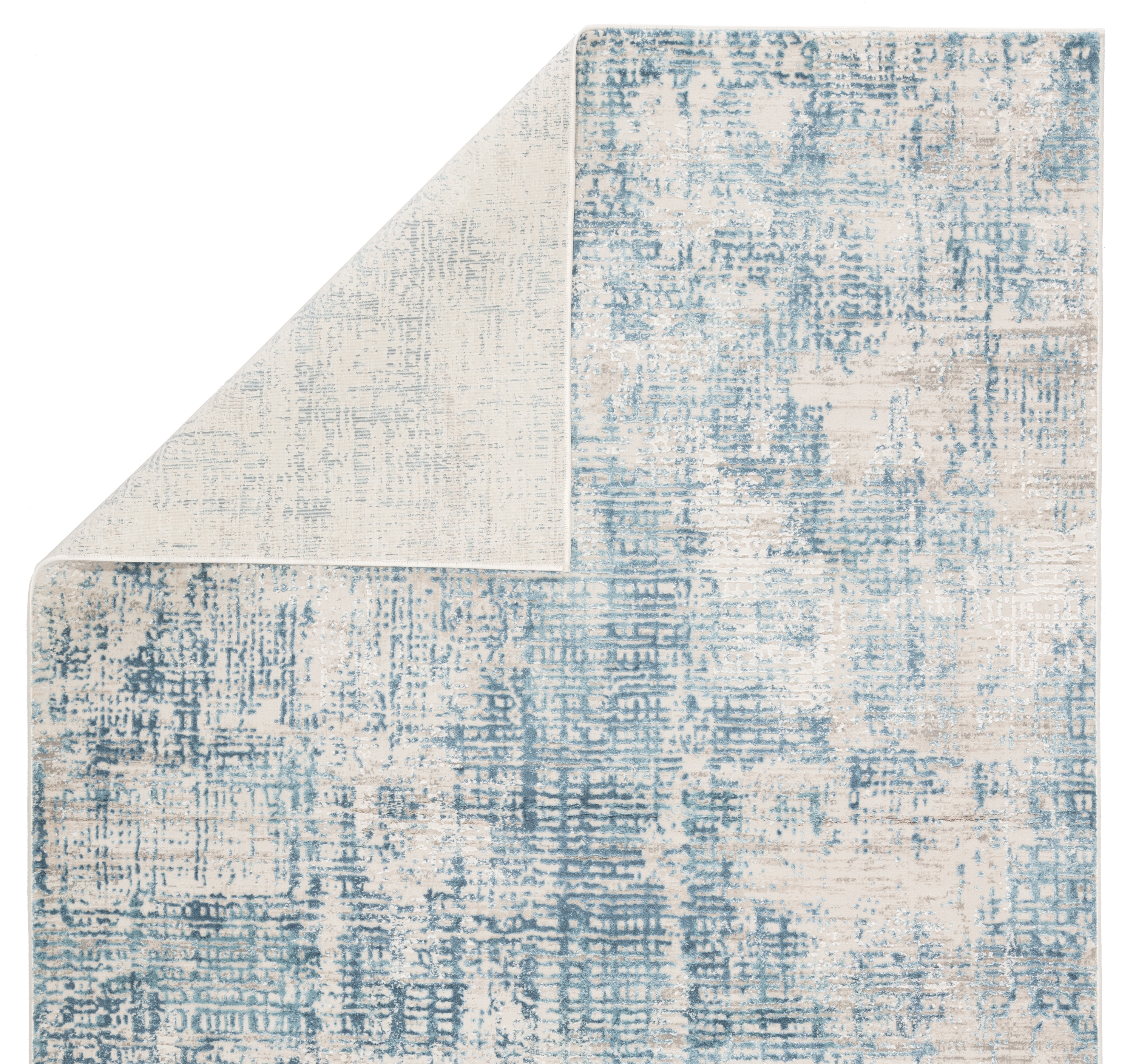 Eero Abstract Blue/ Ivory Runner Rug (2'6"X8') - Image 1