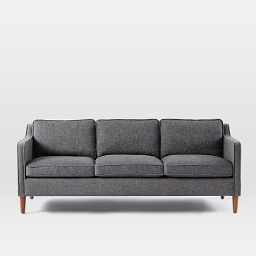 Hamilton Upholstered 81" Sofa, Heathered Tweed, Charcoal - Image 2