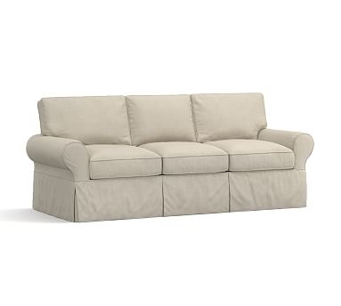 PB Basic Sleeper Sofa Slipcover, Linen Blend Oatmeal - Image 2