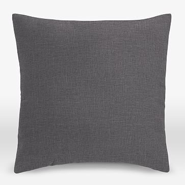 Upholstery Fabric Pillow Cover, Square, 26"x26", Linen Weave, Steel Gray - Image 2
