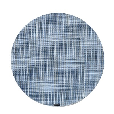 Chilewich Mini Basketweave Round Placemat, Each, Chambray - Image 0