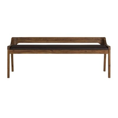 Franke Faux Leather Wood Bench - Image 0
