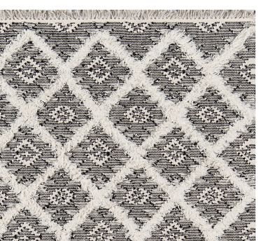 Elba Handwoven Flatweave Wool Rug, 5 x 7', Grey/Ivory - Image 4