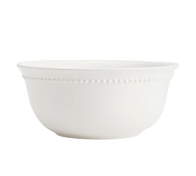 Emma Beaded Stoneware Serving Bowl - White - Image 0