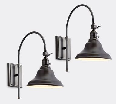 Curved Metal Bell Hood with Classic Arc Sconce, Bronze - Image 2