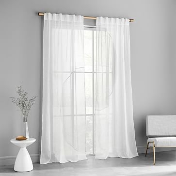 Modern Circle Contrast Curtain, Set of 2, Stone White,/Frost Gray, 48"x108" - Image 0