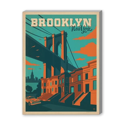 NYC Brooklyn Vintage Advertisement on Gallery Wrapped Canvas - Image 0