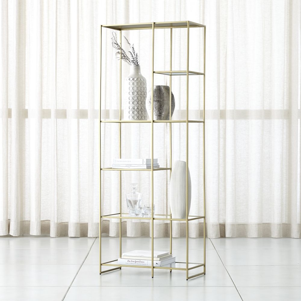 Estelle Brass And Glass Bookcase - Image 0