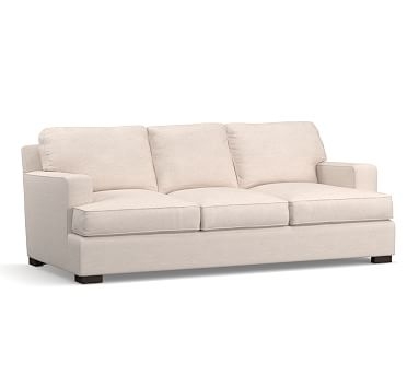 Townsend Square Arm Upholstered Sofa 86.5", Polyester Wrapped Cushions, Performance Heathered Tweed Pebble - Image 3