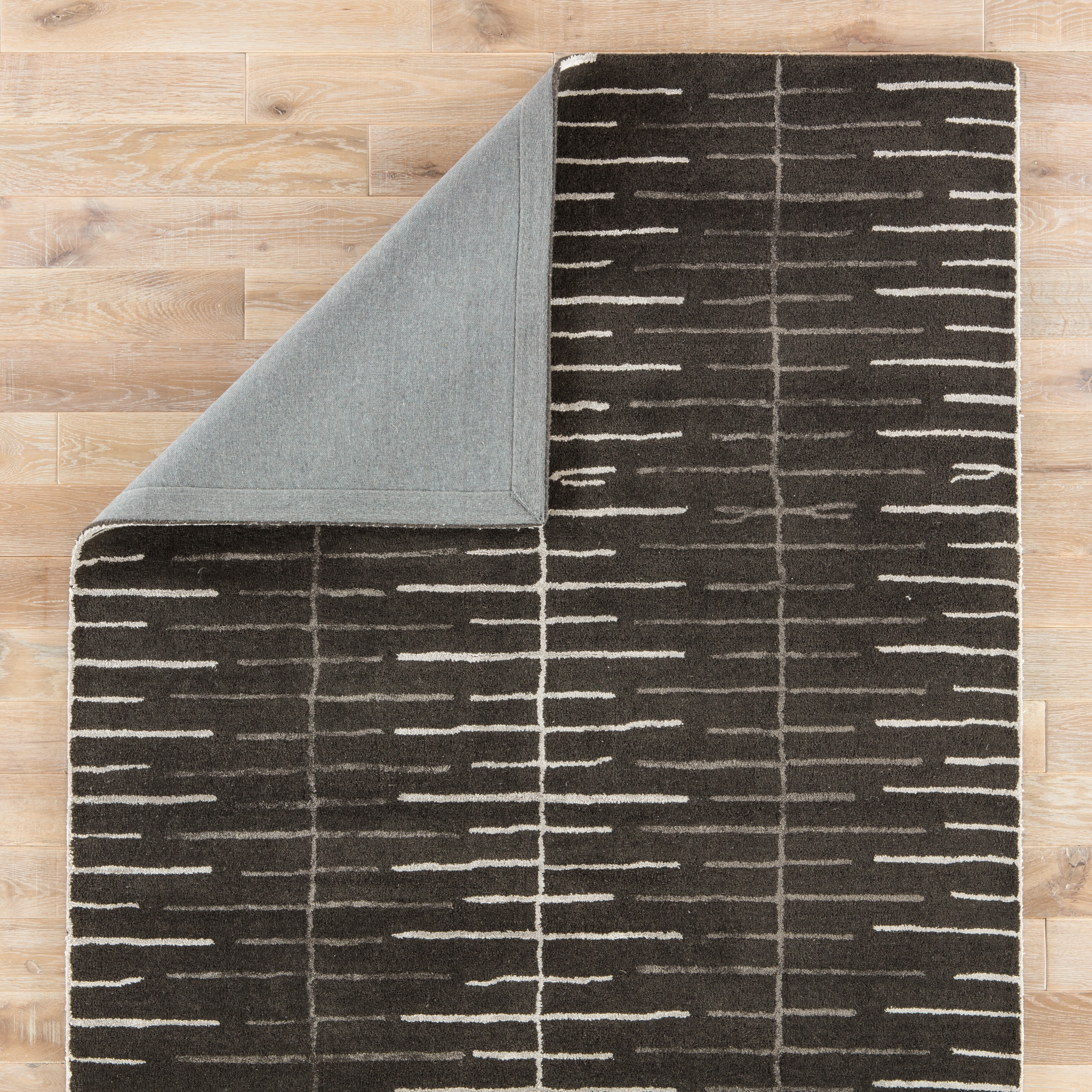 Dialed-In Handmade Stripe Gray/ White Area Rug (8' X 10') - Image 2