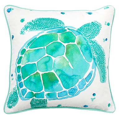Sea Creature Sea Turtle Pillow Cover &amp; Insert - Image 0