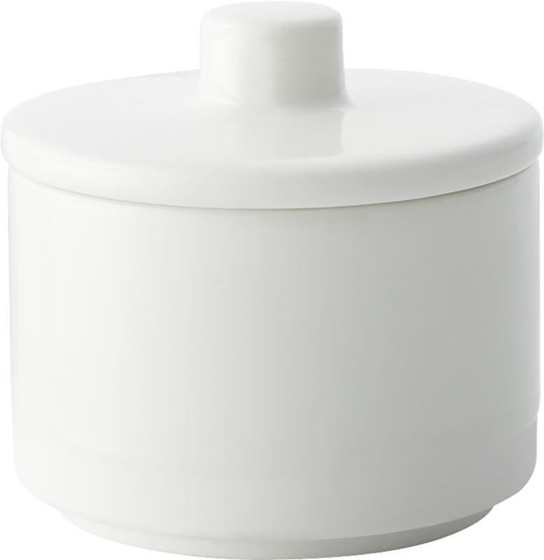 Chantilly White Sugar Bowl with Lid - Image 1
