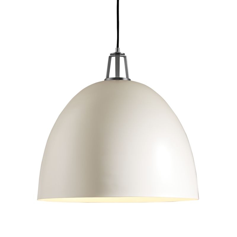Maddox White Dome Pendant Large with Nickel Socket - Image 6