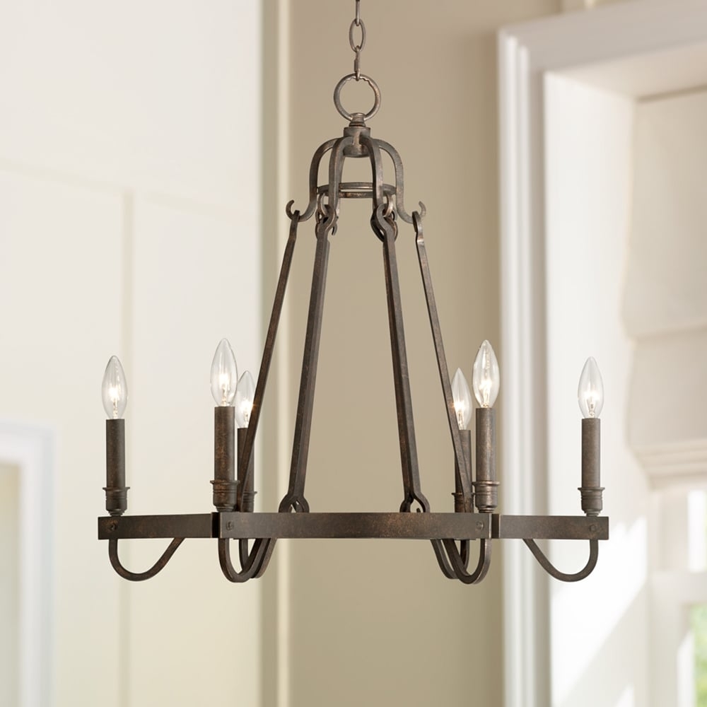 Raymore 23 1/2" Wide Rustic Bronze 6-Light Chandelier - Style # 8H743 - Image 0