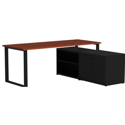 Wickstrom 72" X 30" Desk with Bookcase and Lateral Pedestal, Designer White Laminate/Silver Finish - Image 0