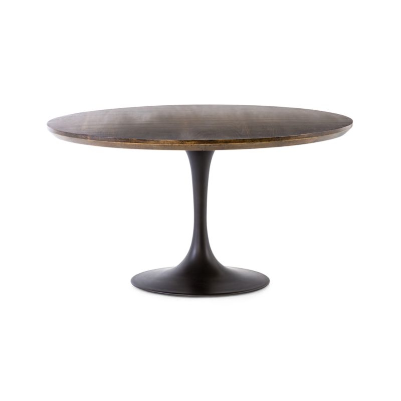 Penn Brown Oak 55" Pedestal Base Dining Table - Image 6