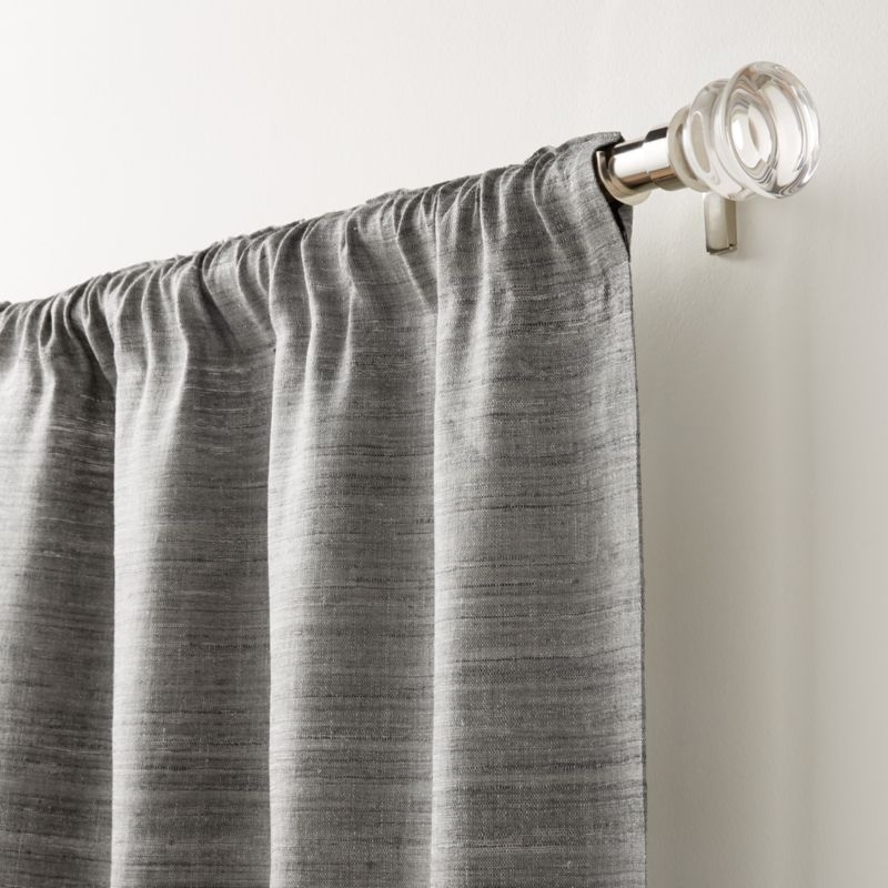 Silvana Silk Dark Grey Curtain Panel 48"x96" - Image 3