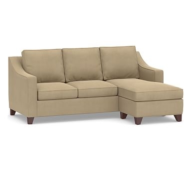 Cameron Slope Arm Upholstered Sofa with Reversible Chaise Sectional, Polyester Wrapped Cushions, Performance Everydaysuede(TM) Light Wheat - Image 0