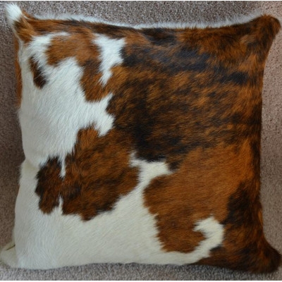 Tricolor Cowhide Throw Pillow - Image 0