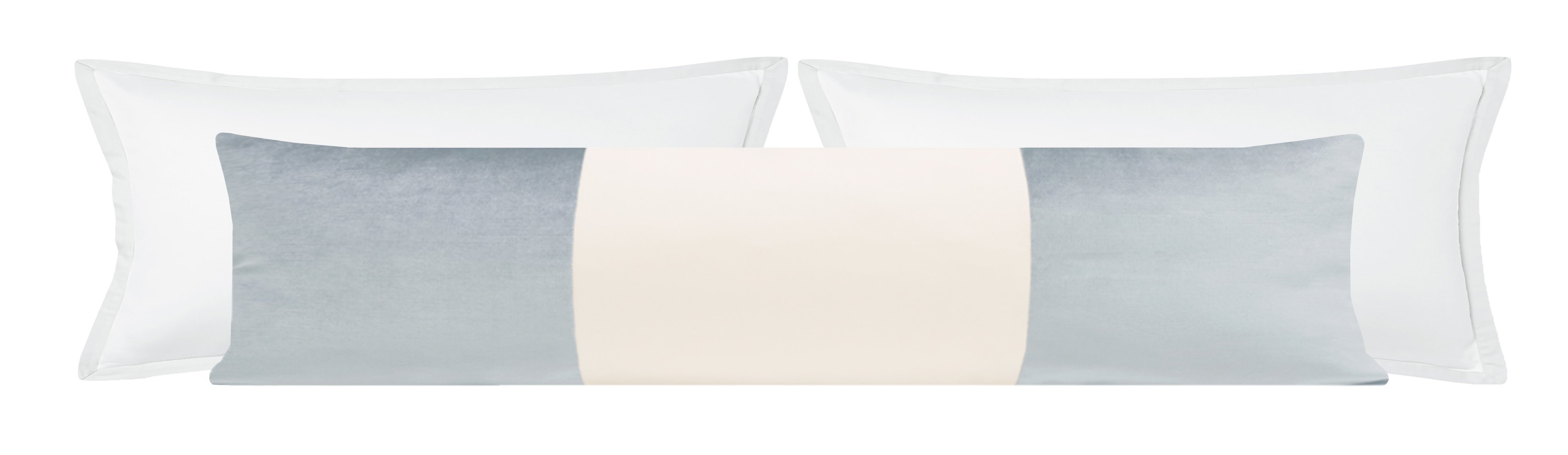 THE XL LUMBAR :: COLORBLOCK FAUX SILK VELVET // MINERAL - 14" X 48" - Image 0
