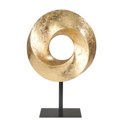 Harpor Resin 21" Circle Table Top Decor, Gold - Image 0