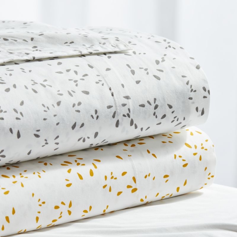 Valeta Grey Organic Printed King Pillowcases, Set of 2 - Image 3