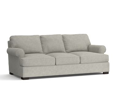 Townsend Roll Arm Upholstered Sofa 87", Polyester Wrapped Cushions, Premium Performance Basketweave Light Gray - Image 2
