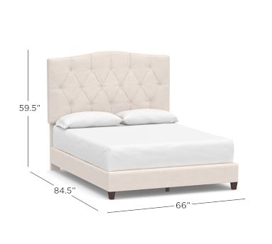 Elliot Upholstered Bed, California King, Premium Performance Basketweave Light Gray - Image 4
