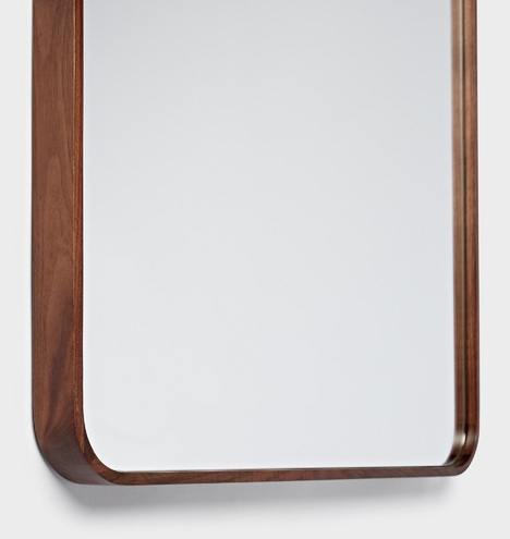 Solid Walnut Rounded Rectangle Mirror - Image 4