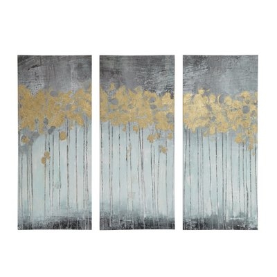 'Evening Forest' 3 Piece Painting Print Set on Wrapped Canvas - Image 0