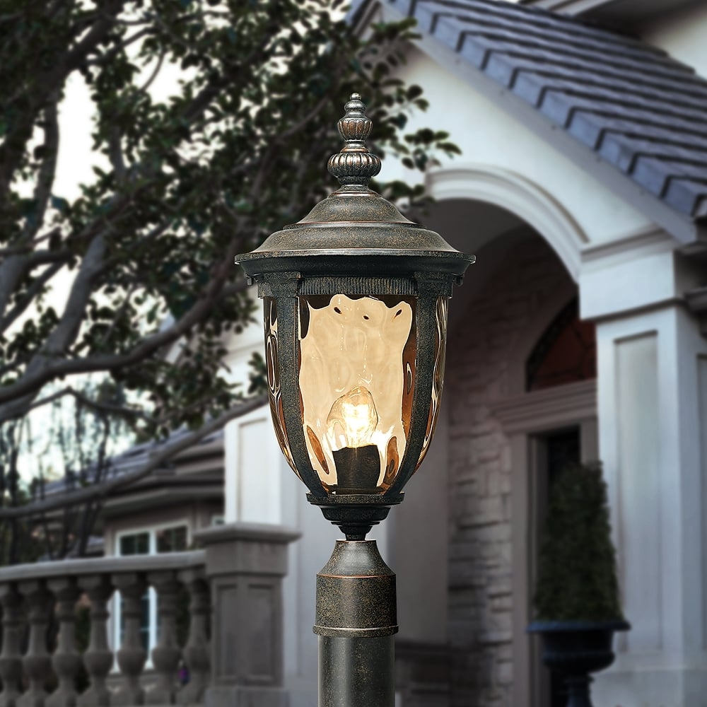 Bellagio 103" High Bronze Outdoor Post Light with Pole - Image 0
