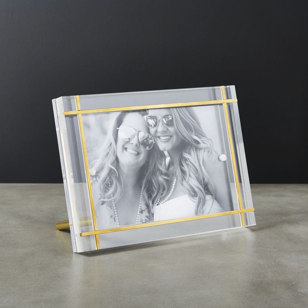 Stella Brass Inlay Acrylic Photo Frame, 4"x6" - Image 3