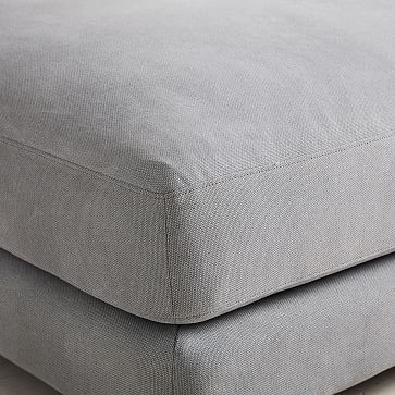 Haven Rolling Ottoman, Yarn Dyed Linen Weave, Shelter Blue - Image 3