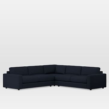 Urban Sectional Set 05: Left Arm 2 Seater Sofa, Corner, Right Arm 2 Seater Sofa, Twill, Black Indigo, Concealed Supports - Image 0