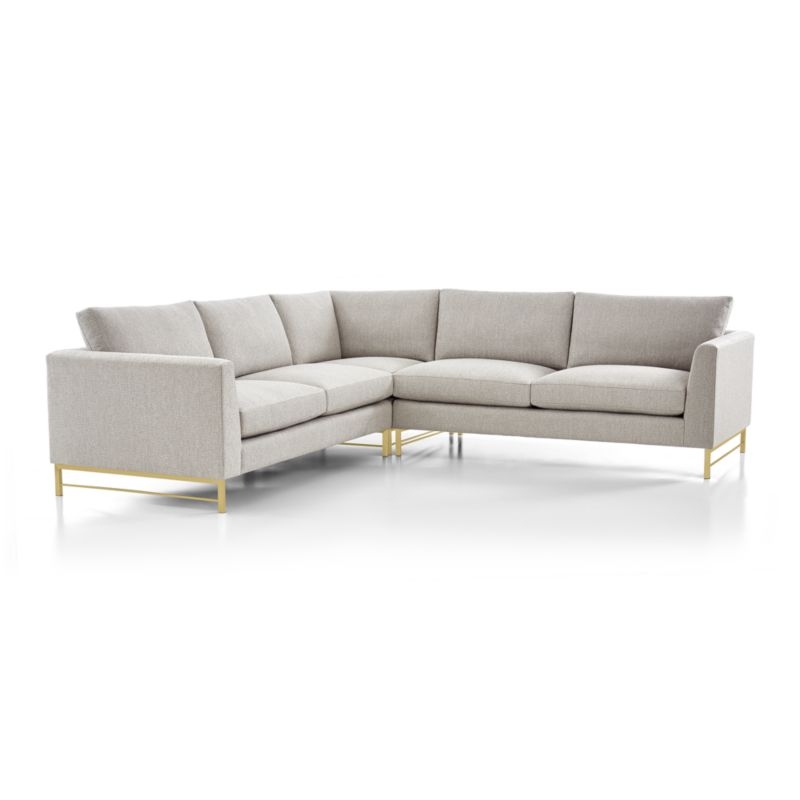 Tyson 3-Piece Left Corner Sectional with Brass Base - Image 1