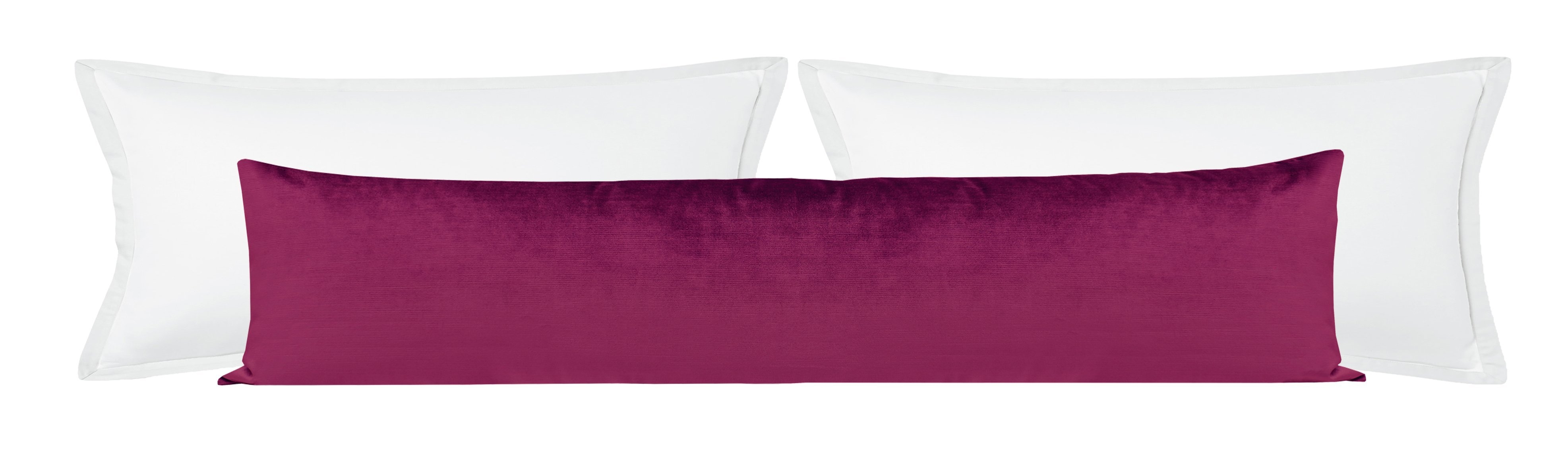THE XL LUMBAR :: FAUX SILK VELVET // MAGENTA - 14" X 48" - Image 0