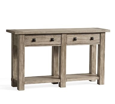 Benchwright 54" Wood Console Table with Drawers, Gray Wash - Image 1