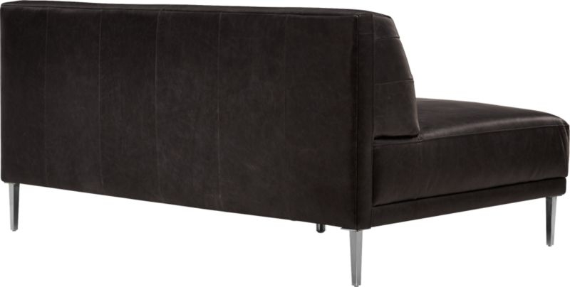 Savile Black Leather Tufted Armless Sofa - Image 4