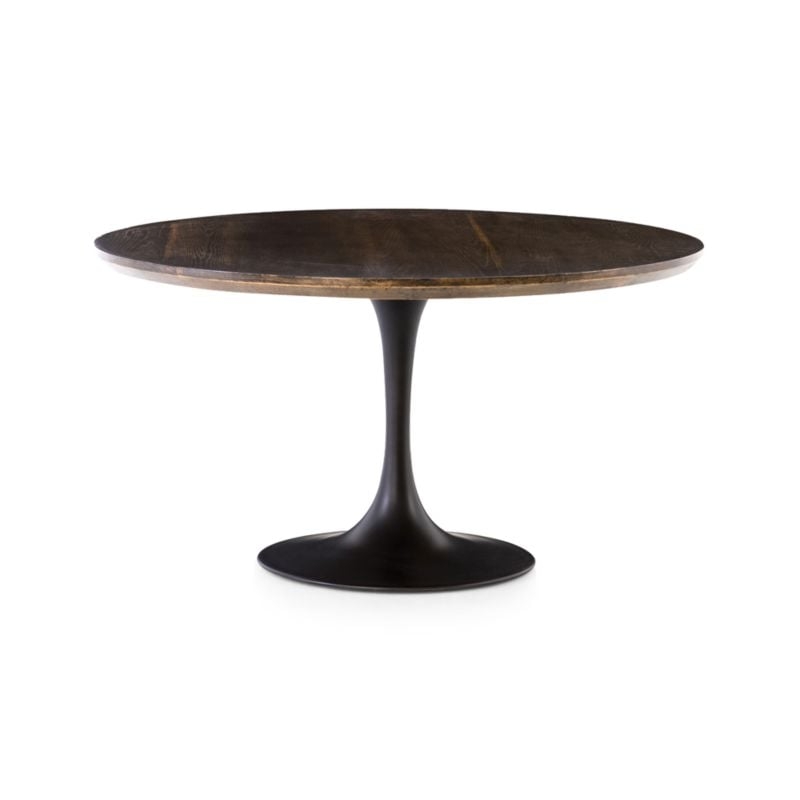 Penn Brown Oak 55" Pedestal Base Dining Table - Image 4