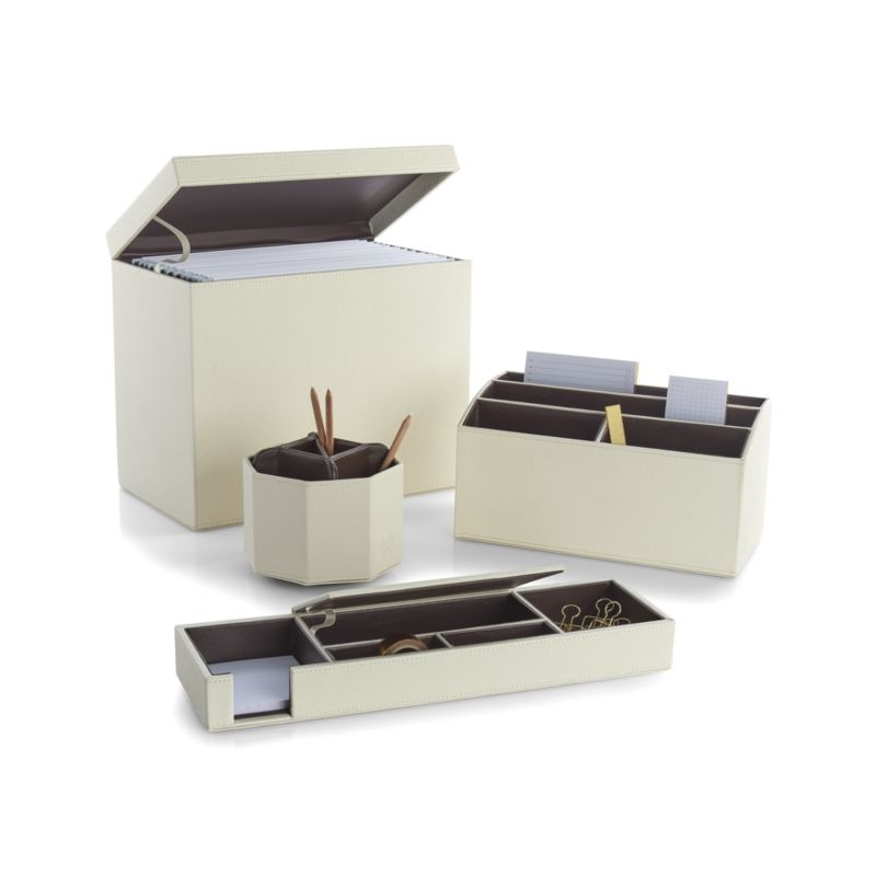 Agency Ivory/Chocolate Hanging File Box - Image 3