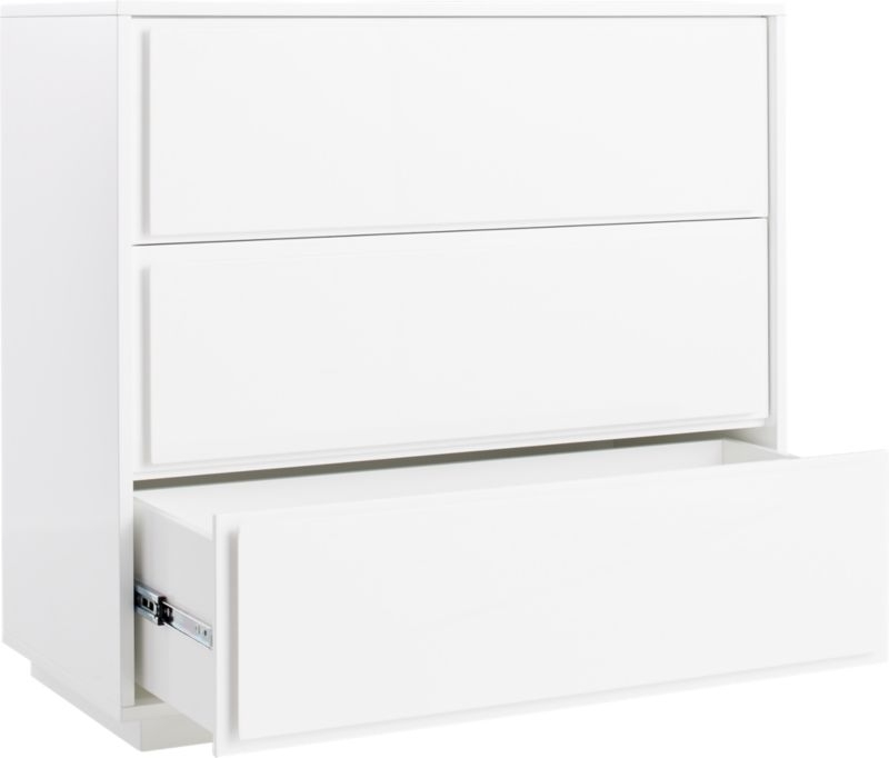 Gallery 3-Drawer White Dresser - Image 3