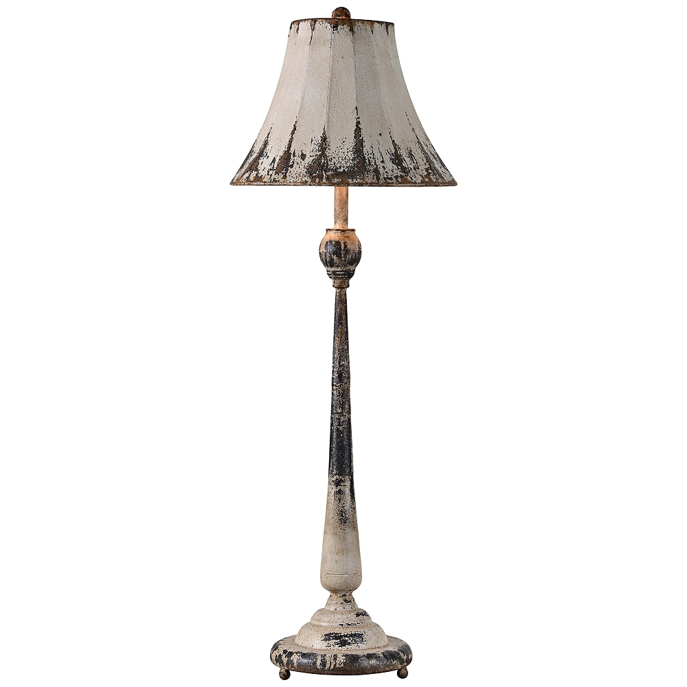 Forty West Laura Rustic White Metal Column Buffet Lamp - Style # 70A65 - Image 0