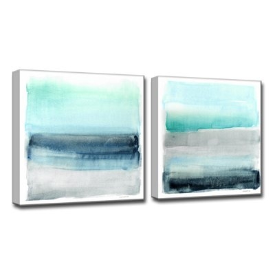 'Linear Energy I/II' 2 Piece Painting Print on Wrapped Canvas Set - Image 0